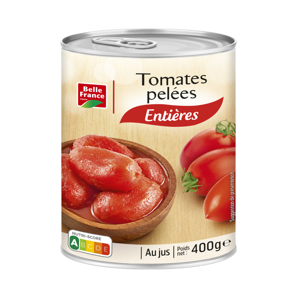 Tomates Pelées Entières Belle France 400g