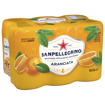 SANPELLEGRINO Sparkling Flavoured Drink Aranciata 6x33cl