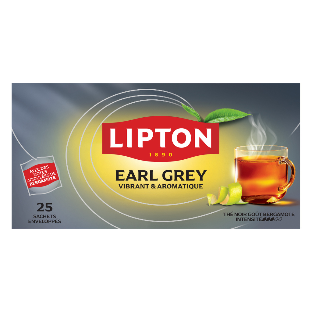 Lipton Thé Noir Earl Grey 25 sachets