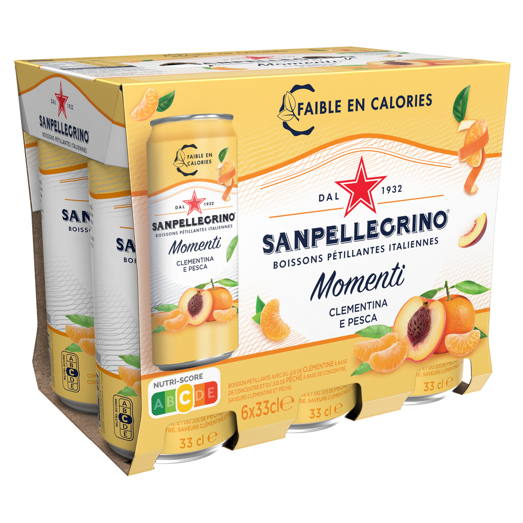 SANPELLEGRINO Momenti Boisson Pétillante Clémentine Pêche 6X33CL