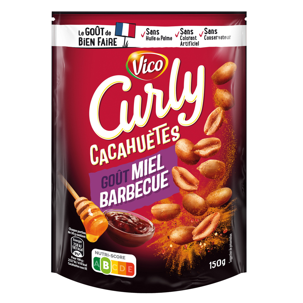 Cacahuètes Curly Barbecue Miel 150g