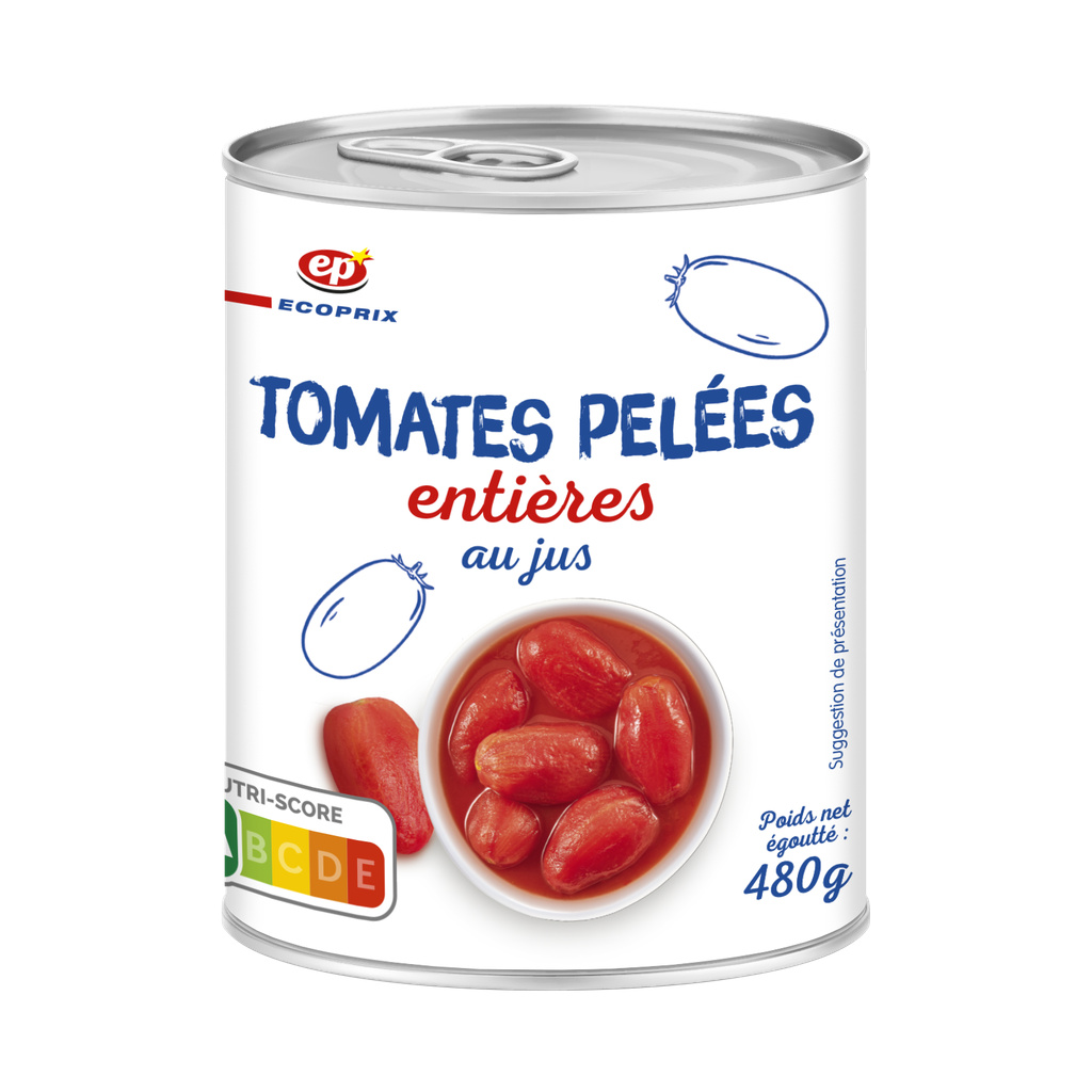 Tomates Pelées Entières en Boîte 800g