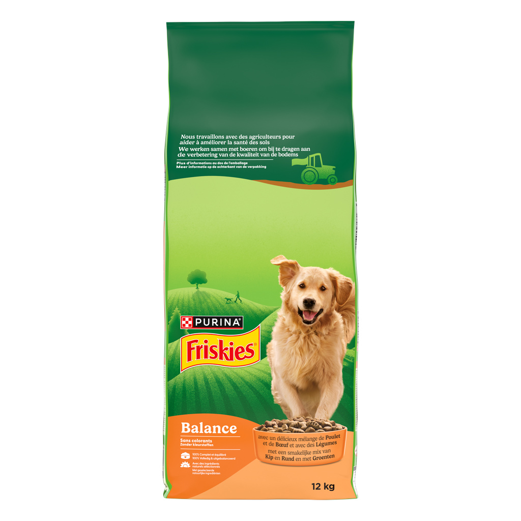 FRISKIES Balance Croquettes Chien Adulte au Poulet & Légumes 12KG