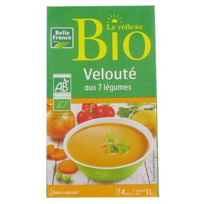Organic 7 Vegetable Velouté Belle France 1L Carton