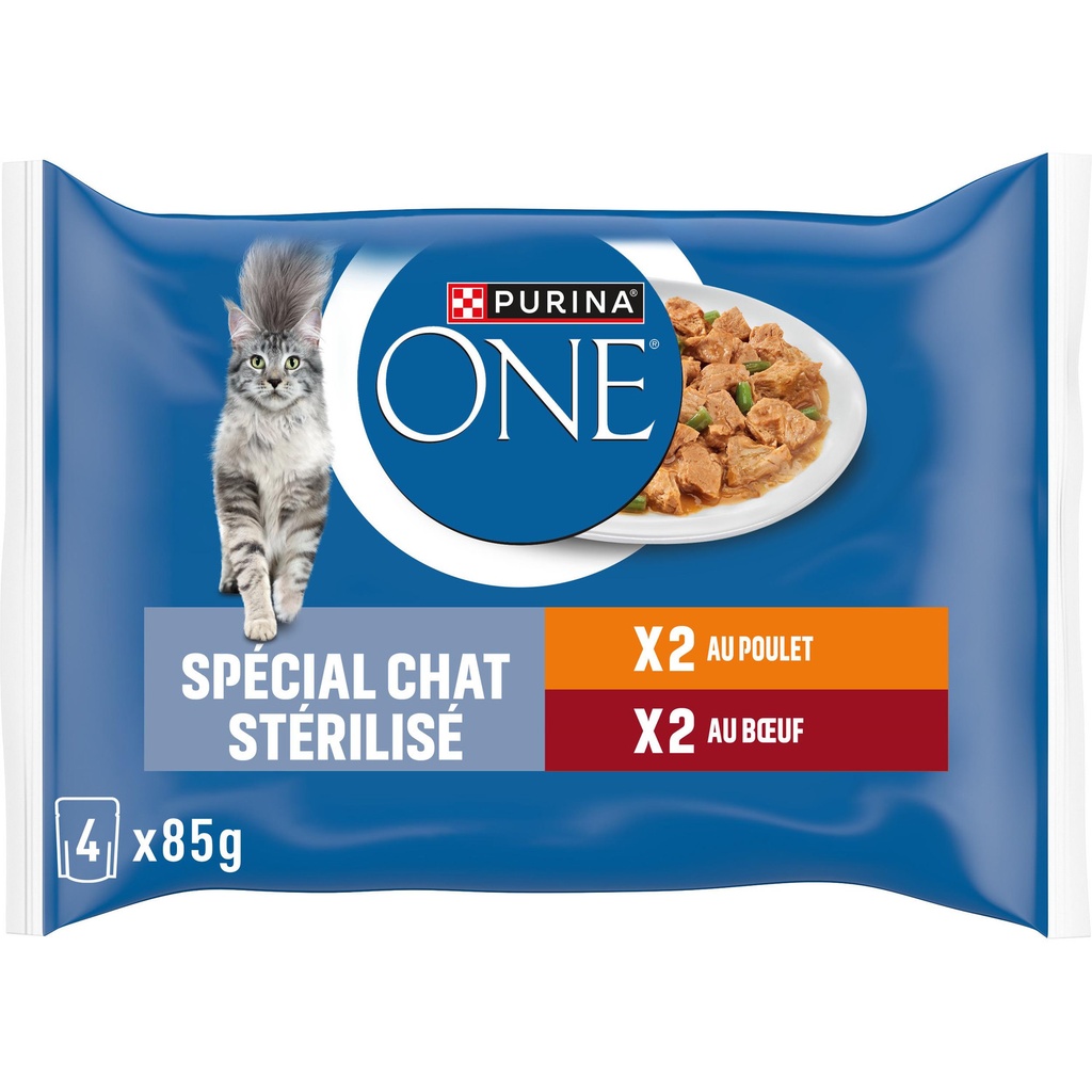 P.ONE Sterilised Cat Food 4x85g
