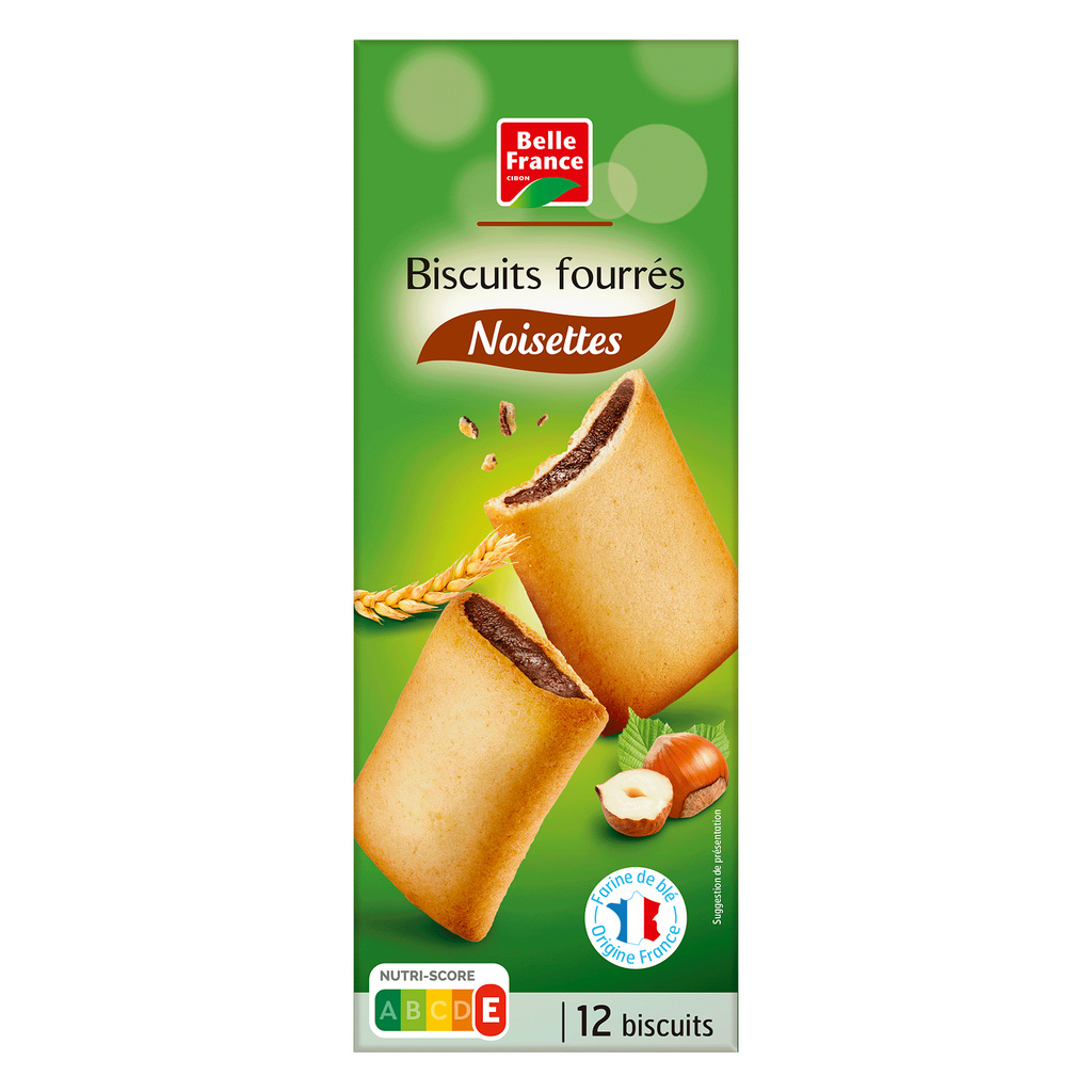 Biscuits fourrés noisette x12 Belle France Boîte 225g
