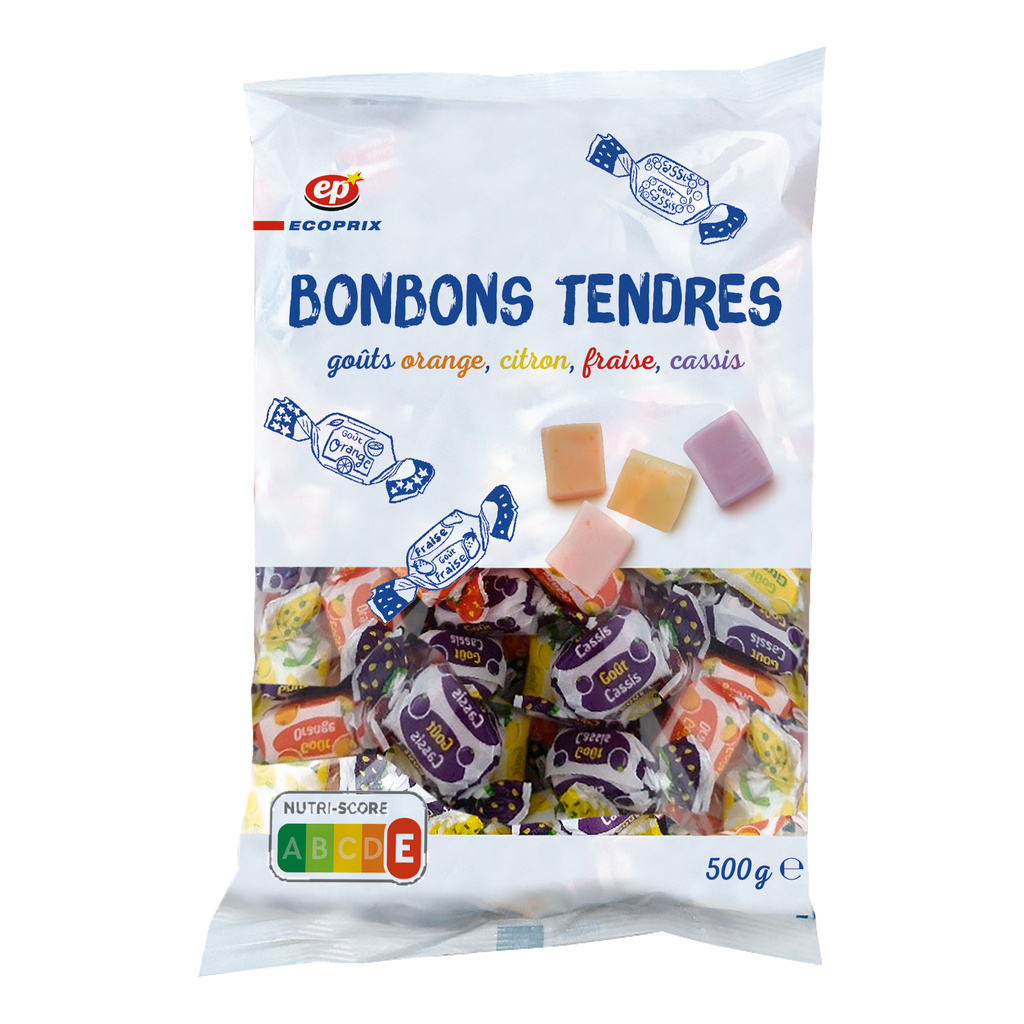 Bonbons Tendres aux Fruits Sachet 500g