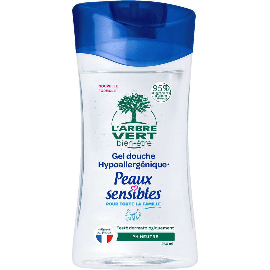 L'Arbre Vert Bien-être Gel Douche Peaux Sensibles Hypoallergénique pH Neutre 260mL
