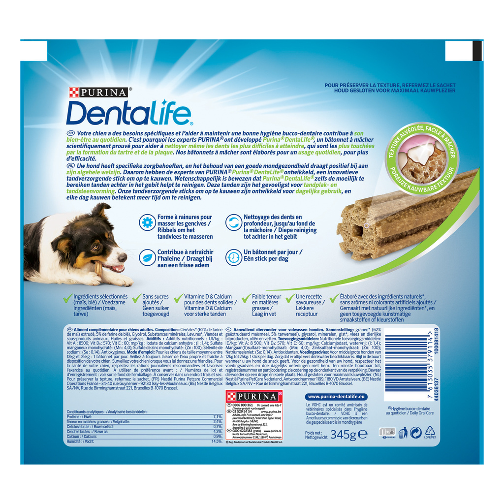 DENTALIFE Medium - Maxi Pack - 15 Chew Treats for Medium Dogs - 345g - Daily Oral Hygiene
