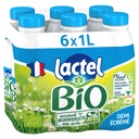 Organic Semi-Skimmed Milk LACTEL UHT Bottle 6x1L