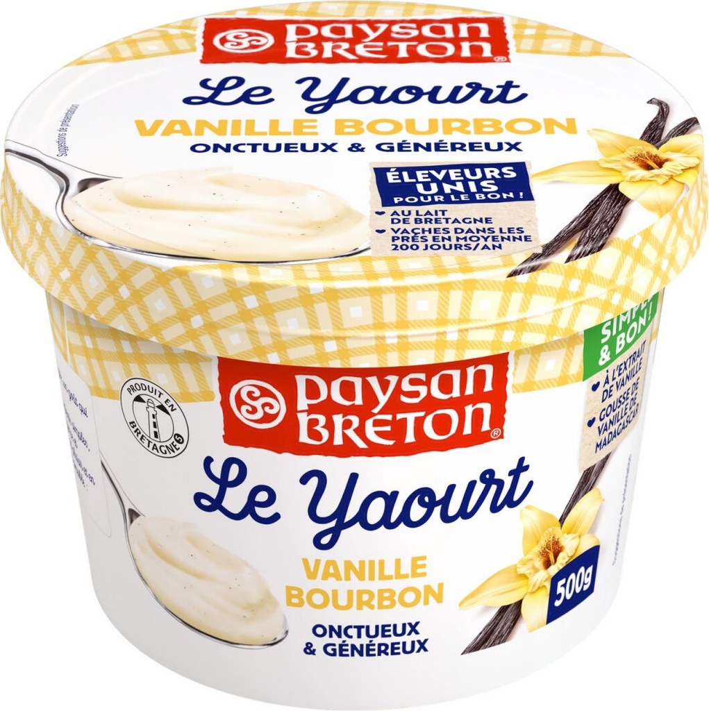 YAOURT VANILLE 500G P.BRE