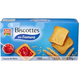 [013565] BISCOTTE FROMENT X 100 TRANCHES BF ETUI 830 G