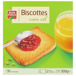 [002725] BISCOTTE SANS SEL X 36 TRANCHES BF ETUI 300 G