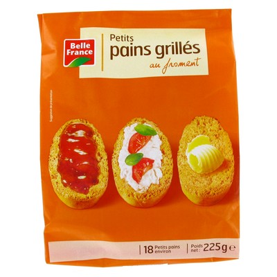 [002667] PETIT PAIN GRILLE FROMENT X 18 BF SACHET 225 G