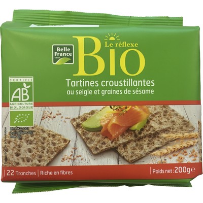 [003384] Organic Sesame Crispbread Belle France 200g