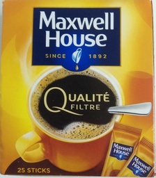 [071985] MAXWELL HOUSE QUALITE FILTRE CAFE SOLUBLE STICKS X25 -  45 GR