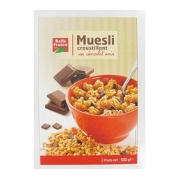 [083840] MUESLI CROUSTILLANT AU CHOCOLAT NOIR BF ETUI 500 G