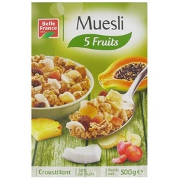 [083808] MUESLI CROUSTILLANT AUX 5 FRUITS BF ETUI 500 G