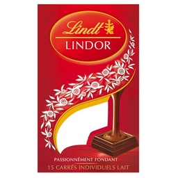 [105502] CASE OF 15 MILK CHOCO.SQUARES LINDOR LINDT