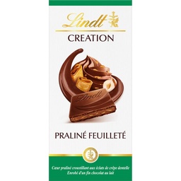 [118927] Lindt Tablette de chocolat CREATION Lait Praliné Feuilleté 150g