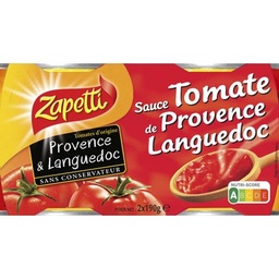 [280180] ZAPETTI Sauce Tomate lot de 2x190g