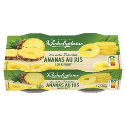 [359984] ROCHEFONTAINE  ANANAS EN TRANCHES AU JUS SANS SUCRE AJOUTE BOITE 2X236 G