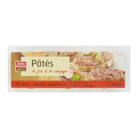 [530147] 2 Liver Pâtés and 1 Country Pâté Belle France 234g