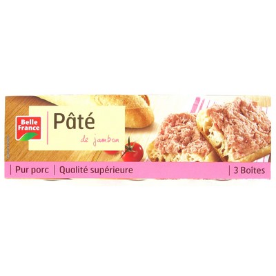 [530162] PATE DE JAMBON SANS NITRITE X 3 BF BOITE 234 G