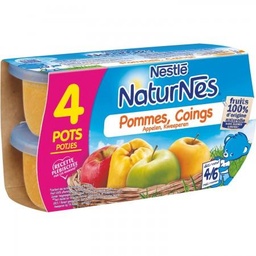 [549642] NESTLÉ NATURNES Purée bébé Pommes Coings -4x130g -Dès 4/6 mois