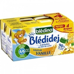 [555169] BLEDINA BLEDIDEJ Saveur Vanille 4x250ml Dès 6 Mois