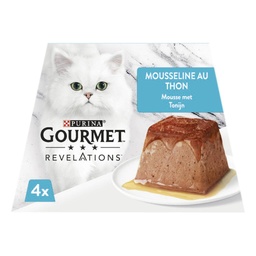 [602847] PURINA GOURMET™ REVELATIONS™ Mousseline au Thon nappée de sauce - 4 X 57g - Portions repas pour chats adultes