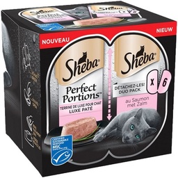 [559765] SHEBA Barquettes Perfect Portions Terrine Lux au Saumon pour Chat 6x37,5g