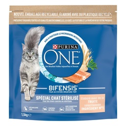 [560664] PURINA ONE Chat Stérilisé - A la truite et au blé - 1,5 kg - Croquettes pour chat adulte