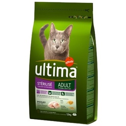 [565788] ULTIMA croquettes Chat Stérilisé Adulte Poulet 1,5kg