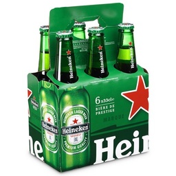 [590984] PACK OF 6 BEER BTLE 33CL BASKET HEINEKEN