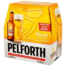 [611160] Pelforth Blonde bière blonde régionale du Nord Pack 6x25CL 5.8°