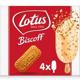 [862649] LOTUS BISCOFF Glace Bâtonnets - Speculoos Chocolat Blanc - 284g (4x90ml)
