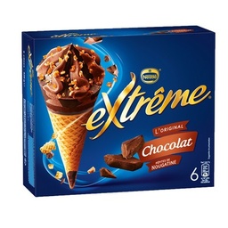 [996322] Cônes Extrême Chocolat pépites de Nougatine 6x71g