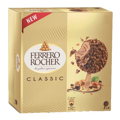 [842104] Glace bâtonnet FERRERO ROCHER Lait noisettes x4 - 200g