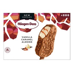 [991729] Häagen-Dazs Bâtonnets Vanilla Caramel Almond x4 320ml