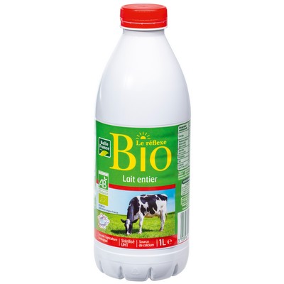 [596122] LAIT ENTIER STERILISE UHT BIO BF BOUTEILLE 1 L