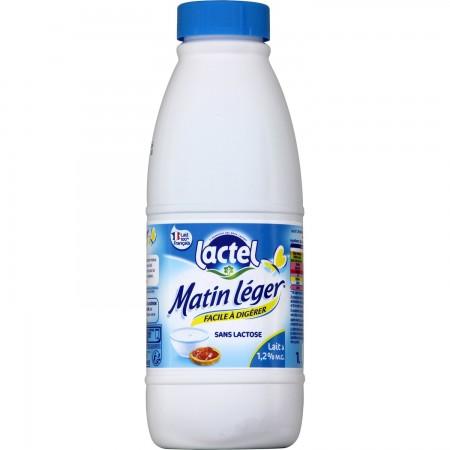 [161521] lait  sans lactose 1,2% mg Matin Léger LACTEL UHT bouteille 1L