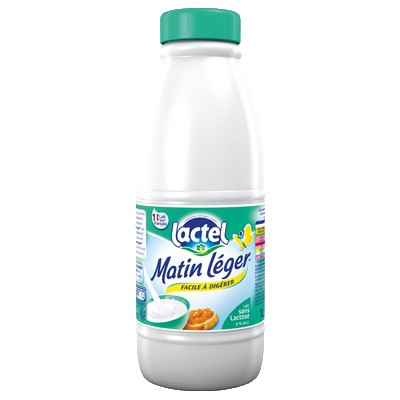 [161562] lait  sans lactose écrémé Matin Léger LACTEL UHT bouteille 1L