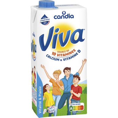 [161968] Lait Vitaminé - source de 10 vitamines calcium et vitamine D - Viva - Candia - brique 1L