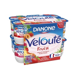 [667444] Danone Velouté fruix yaourt aux fruits brassé 12x125g