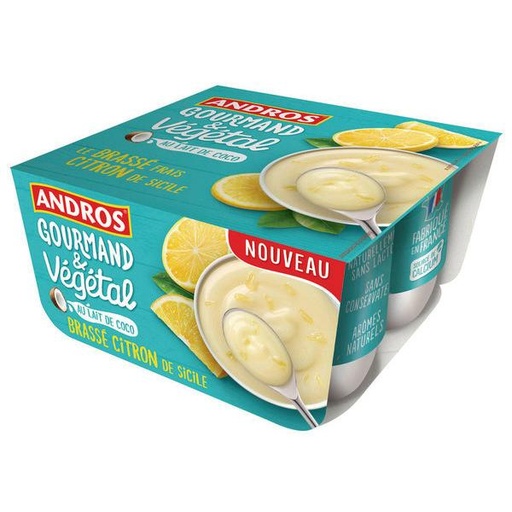 [672220] Andros Brassé Végétal Citron au lait de Coco 4x100g