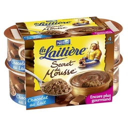 [669481] LA LAITIERE Secret de Mousse CHOCOLAT au lait 4x59G