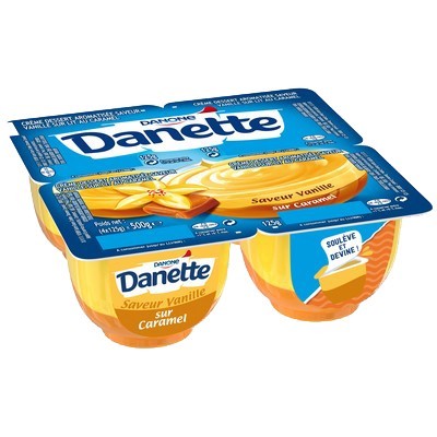 [713081] Danette Crème dessert vanille lit caramel 4x125g