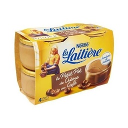 [671982] LA LAITIERE Petit Pot de Crème Café STD 4x100G