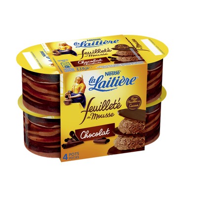 [692269] La Laitiere Feuillete de Mousse Chocolat 4x57g